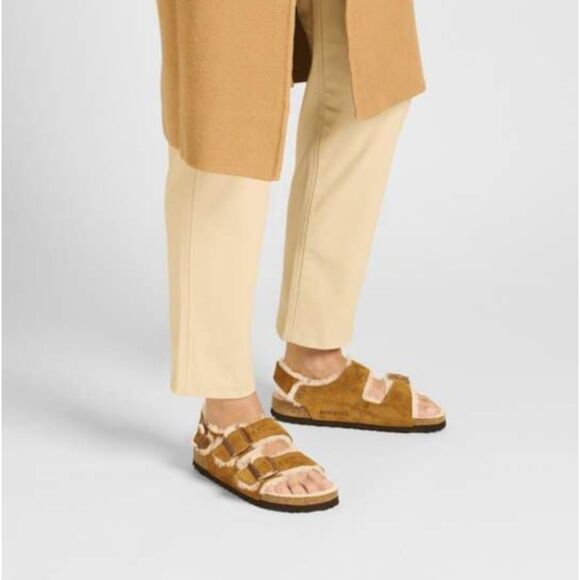 Birkenstock Milano Suede Leather Shearling Slingback Sandals Women's 9 EU 40 NWT - Picture 14 of 15